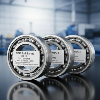 এনএসকে বোল বিয়ারিং ক্রোম স্টিল (জিসিআর১৫) 35x72x15 মিমি এবিইসি 1, এবিইসি 3, এবিইসি 5 অটোমোবাইল এবং শিল্প অ্যাপ্লিকেশনগুলির জন্য যথার্থ প্রকৌশলী
